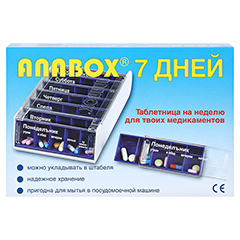ANABOX 7 Tage Wochendosierer blau russisch 1 Stück - Vorderseite