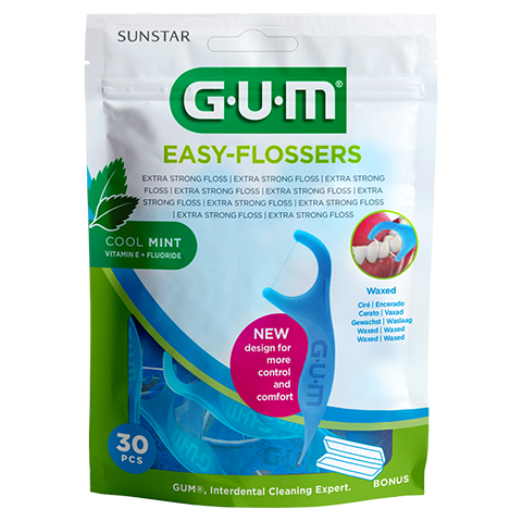 GUM Easy-Flossers Zahnseidesti.gew.mint+Reise-Et. 30 Stck