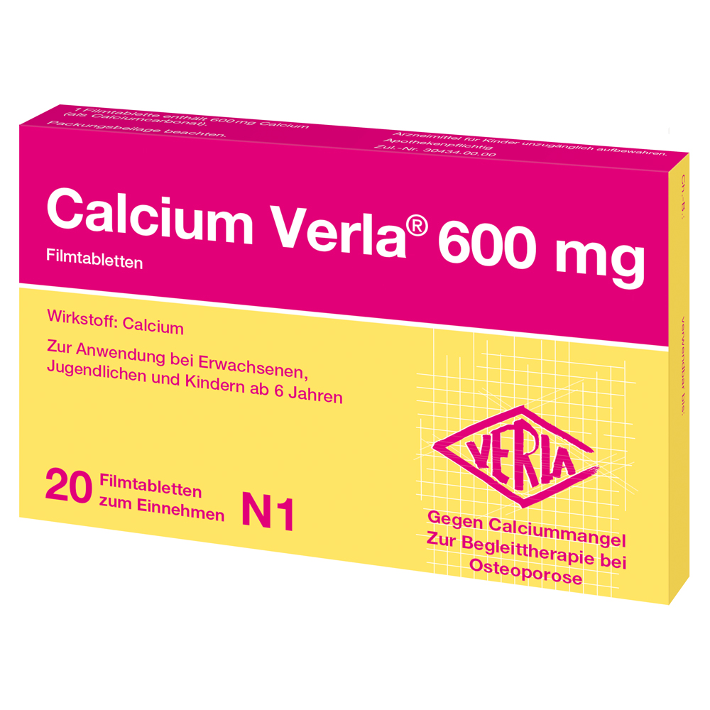 Calcium Verla 600mg Filmtabletten 20 Stück