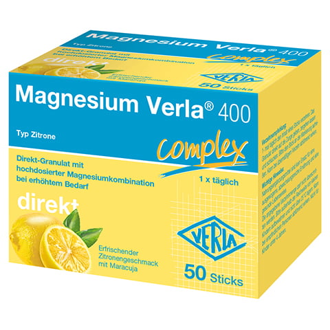 MAGNESIUM VERLA 400 Zitrone Direkt-Granulat 50 Stck