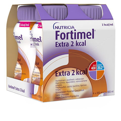 FORTIMEL Extra 2 kcal Schokoladen-Karamellgeschm. 4x200 Milliliter