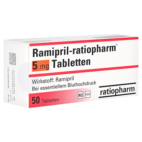 Ramipril-ratiopharm 5mg 50 Stck N2