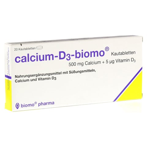 CALCIUM-D3-biomo Kautabletten 500+D 20 Stück