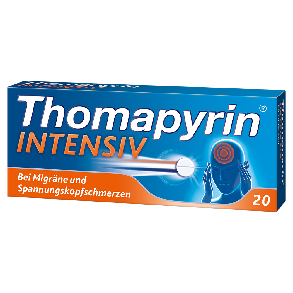 Thomapyrin INTENSIV 20stk.: Bei intensiveren Kopfschmerzen & Migräne Tabletten 20 Stück