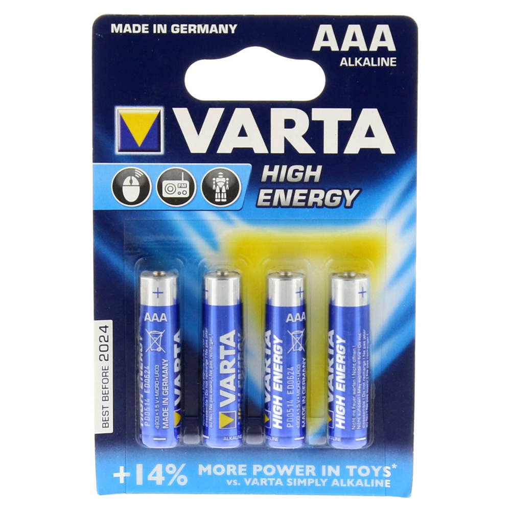 Varta Batterien AAA 4 Stück High Energy 4903 LR03 Micro