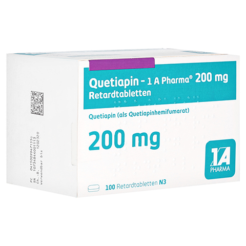Quetiapin-1A Pharma 200mg 100 Stück N3