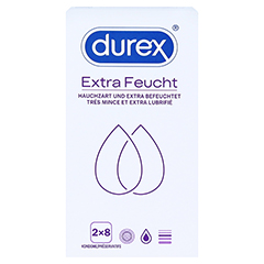 DUREX extra feucht Kondome Doppelpack 2x8 Stck - Vorderseite