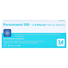 Paracetamol 500-1A Pharma 20 Stück N2 - Rückseite