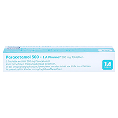 Paracetamol 500-1A Pharma 20 Stück N2 - Unterseite
