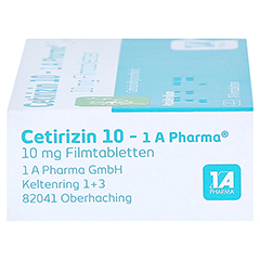 Cetirizin 10-1A Pharma 7 Stück - Rechte Seite