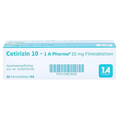 Cetirizin 10-1A Pharma 50 Stück N2 - Oberseite