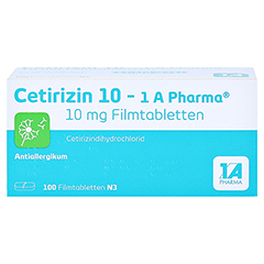 Cetirizin 10-1A Pharma 100 Stück N3 - Vorderseite