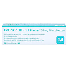 Cetirizin 10-1A Pharma 50 Stück N2 - Unterseite