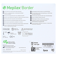 MEPILEX Border Schaumverband 10x10 cm 5 Stück - Rückseite