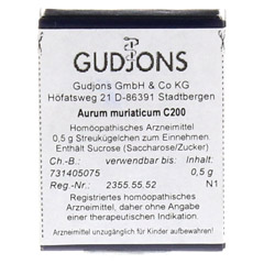 AURUM MURIATICUM C 200 Einzeldosis Globuli 0.5 Gramm N1 - Vorderseite