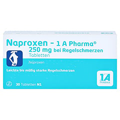 Naproxen-1A Pharma 250mg bei Regelschmerzen 30 Stck N1 - Vorderseite