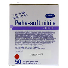 PEHA-SOFT nitrile Unt.Handsch.steril puderfrei L 50x2 Stck - Linke Seite