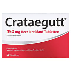 Crataegutt 450mg Herz-Kreislauf-Tabletten 50 Stück - Rückseite