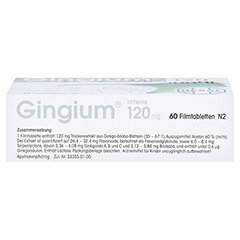 GINGIUM intens 120 mg Filmtabletten 60 Stck N2 - Oberseite