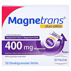 MAGNETRANS duo-aktiv 400 mg Sticks 50 Stck - Vorderseite