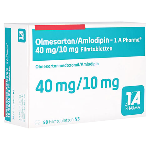 Olmesartan/Amlodipin-1A Pharma 40mg/10mg 98 Stck N3