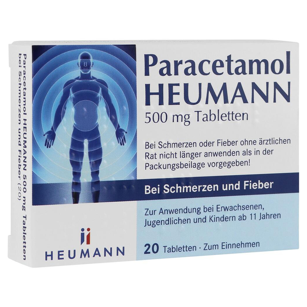 Paracetamol HEUMANN 500mg bei Schmerzen und Fieber Tabletten 20 Stück