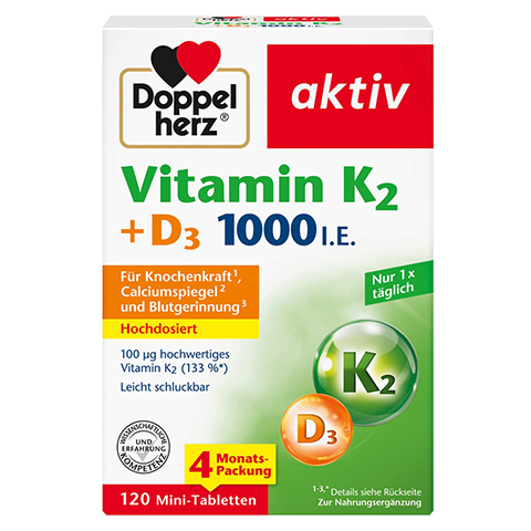 DOPPELHERZ Vitamin K2+D3 1000 I.E. Tabletten 120 Stck