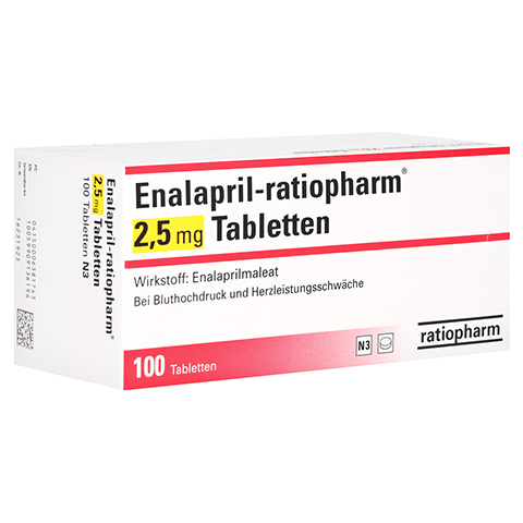 Enalapril-ratiopharm 2,5mg 100 Stck N3