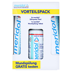 MERIDOL Zahnpasta Vorteilspack+100 ml Spülung 2x75 Milliliter - Vorderseite