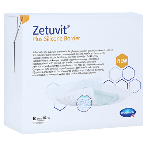 ZETUVIT Plus Silicone Border steril 10x10 cm 10 Stck
