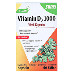 VITAMIN D3 1000 vegan Vital-Kapseln Salus 60 Stück - Vorderseite