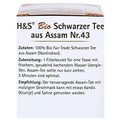 H&S Bio Schwarzer Tee aus Assam Filterbeutel 20x1.80 Gramm - Linke Seite