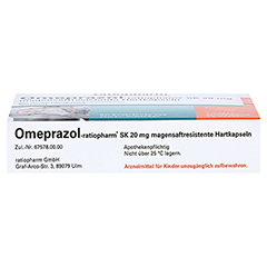 Omeprazol-ratiopharm SK 20mg 7 Stück - Unterseite