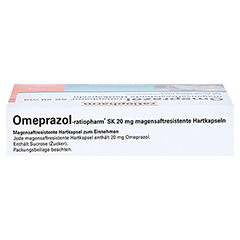 Omeprazol-ratiopharm SK 20mg 7 Stück - Oberseite