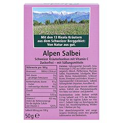 RICOLA o.Z.Box Salbei Alpen Salbei Bonbons 50 Gramm - Rckseite