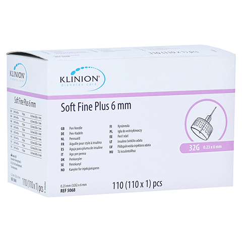 KLINION Soft fine plus Pen-Nadeln 6mm 32 G +Kanlen-Box 110 Stck