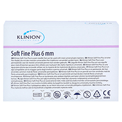 KLINION Soft fine plus Pen-Nadeln 6mm 32 G +Kanlen-Box 110 Stck - Rckseite