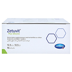 ZETUVIT Plus Silicone steril 12,5x12,5 cm 10 Stck - Rechte Seite