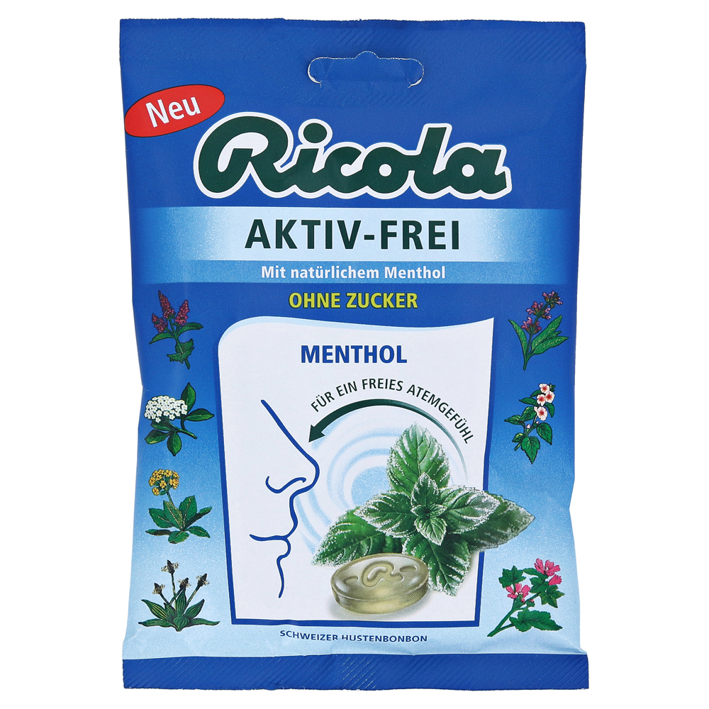 RICOLA AKTIV-FREI ohne Zucker Bonbons 75 Gramm online bestellen