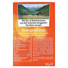 RICOLA o.Z.Box Orangenminze Bonbons 50 Gramm - Rückseite