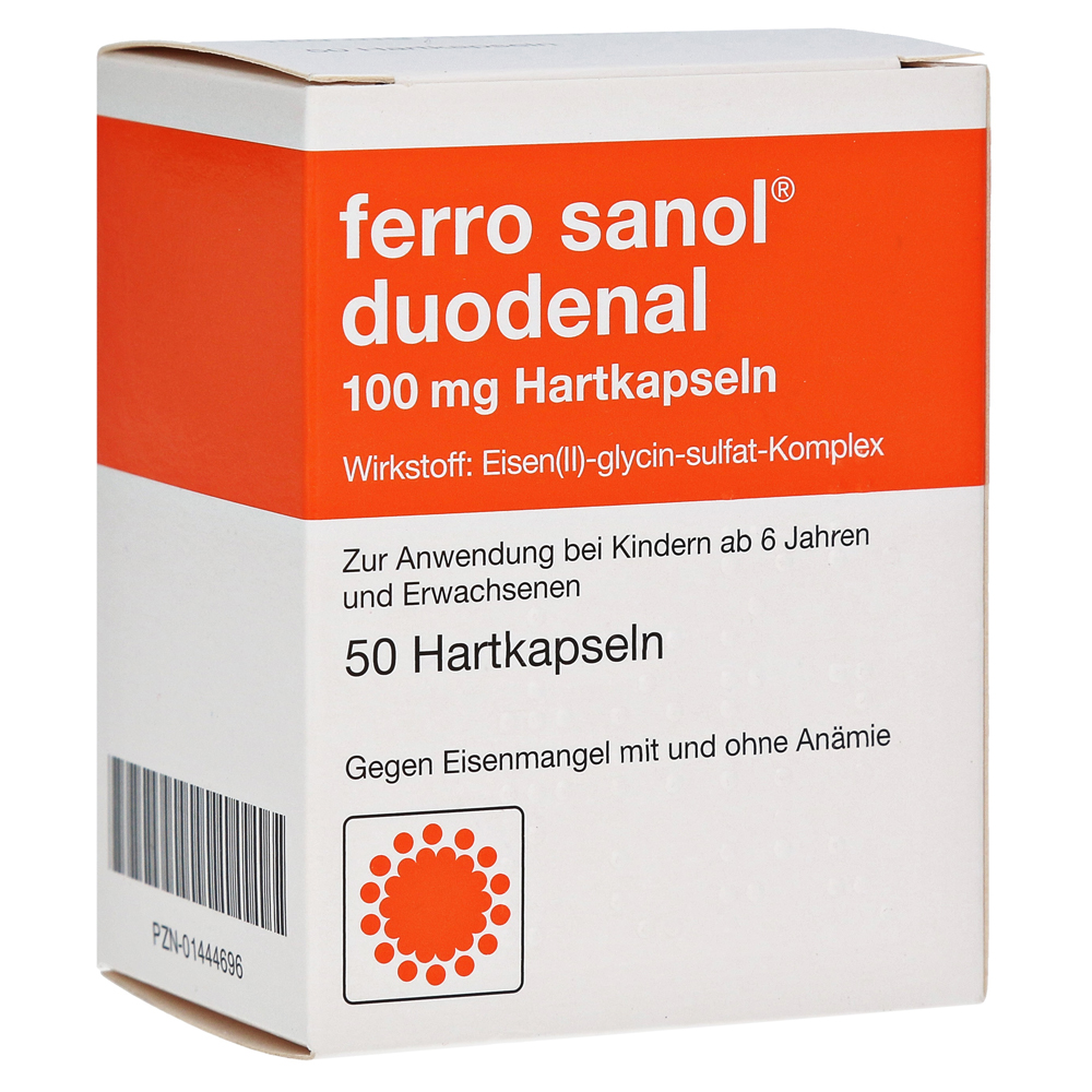 Ferro sanol duodenal 100mg Hartkapseln mit magensaftresistent überzogenen Pellets 50 Stück