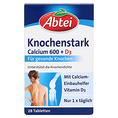 ABTEI Knochenstark (Calcium 600 + D3) 28 Stck - Vorderseite