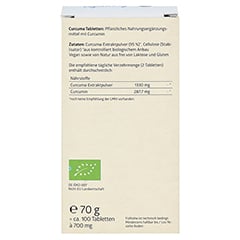 Curcuma 600 mg Bio Tabletten 100 Stück - Rückseite