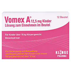 Vomex A 12,5mg Kinder 12 Stück - Vorderseite