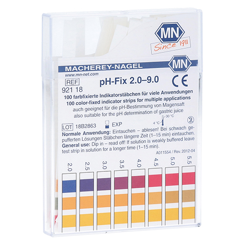 PH-FIX Indikatorstbchen pH 2,0-9,0 100 Stck