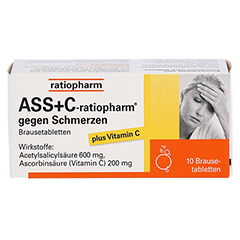 ASS+C-ratiopharm gegen Schmerzen 10 Stück - Vorderseite