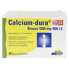 Calcium-dura Vit D3 Brause 1200mg/800 I.E. 120 Stück N3 - Vorderseite