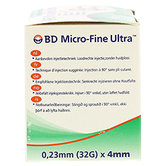 BD MICRO-FINE ULTRA Pen-Nadeln 0,23x4 mm 32 G 100 Stck - Linke Seite