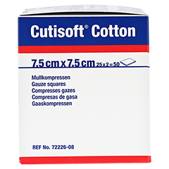 CUTISOFT Cotton Kompr.7,5x7,5 cm ster.12fach 25x2 Stück - Linke Seite