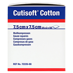 CUTISOFT Cotton Kompr.7,5x7,5 cm ster.12fach 25x2 Stück - Rechte Seite